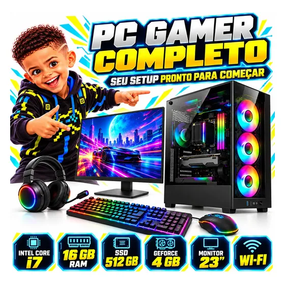 Pc Gamer Completo I7 16gb Ssd 512gb Geforce 4gb Monitor 23 Pc Gamer Completo I7 16gb Ssd 512gb Geforce 4gb Monitor 23