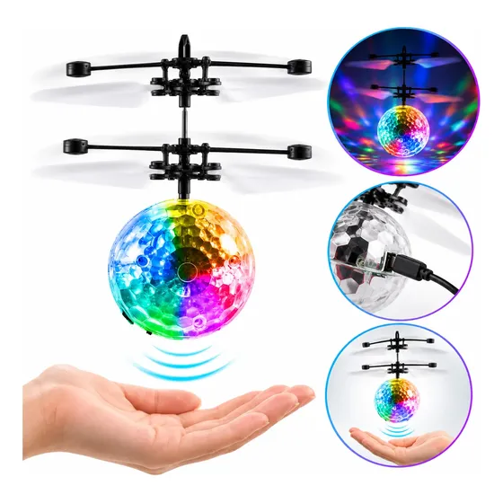 Bola Voadora Led Sensor Mão Mini Drone Brinquedo Infantil