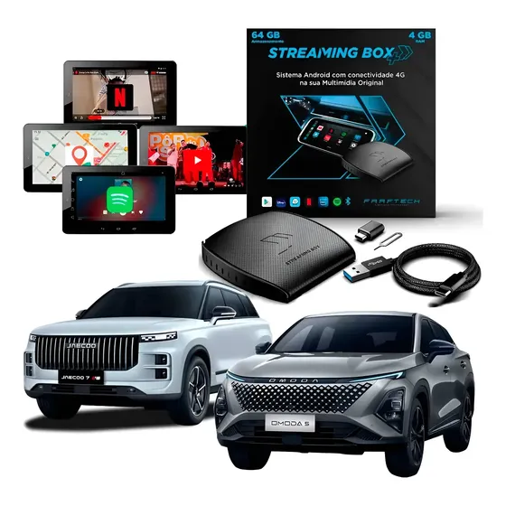 Streaming Box Plus - 64gb 128gbsd 4gb Octa-core Carros Omoda