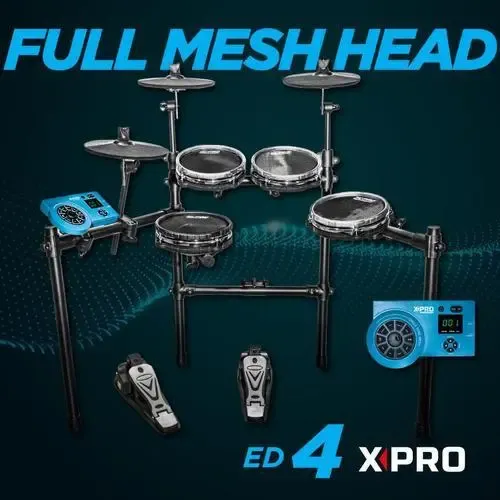 Bateria Eletrônica X-Pro Ibanez ED4 Mesh Head Com Módulo 320 Sons MIDI USB