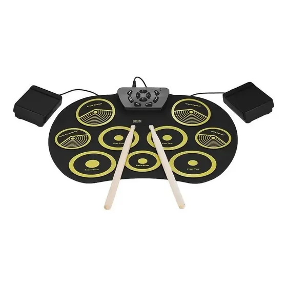 conjunto De Tambor Eletrônico De Mesa Enrolado À Mão Yellow And Black