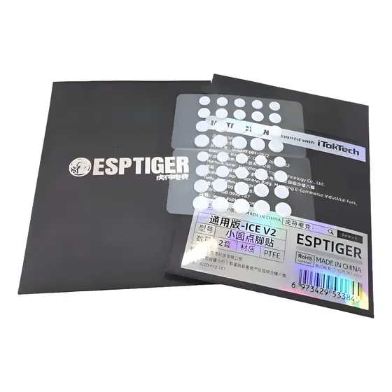 Mouse Feet Skate ESPTIGER Tiger Ice V2 Universal PTFE Gamer Branco