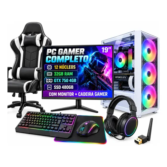 Pc Gamer Computador Intel 32gb Ram Ssd 480gb Tx Cadeira Game
