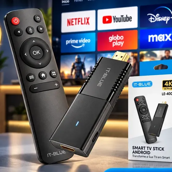 Tv Stick Smart Android 4k Ultra Hd Le-4000 It-blue