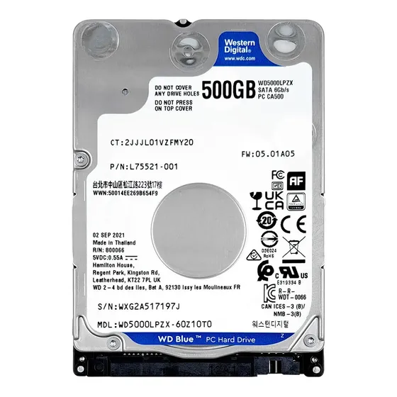 Disco rígido interno Wd 2,5 polegadas e 500 GB Hdd Sata Iii Open Box