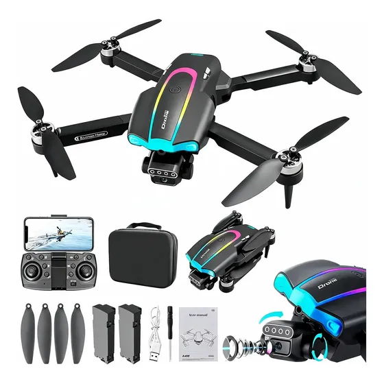 Drone Xt105 Profissional Dobrável Câmera 4k Com 2 Baterias