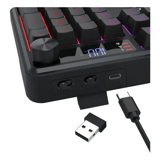 Teclado Gamer Redragon Membrana Rgb K526-pro Preto Português Brasil