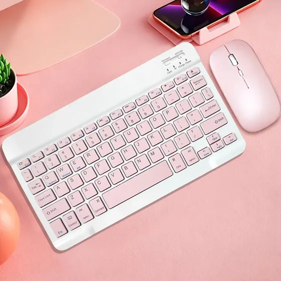 Kit Teclado E Mouse Bluetooth Sem Fio Para iPad