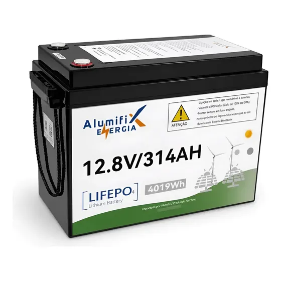 Bateria Lítio Alfx 12v 314ah Lifepo4 Bluetooth Bms Solar