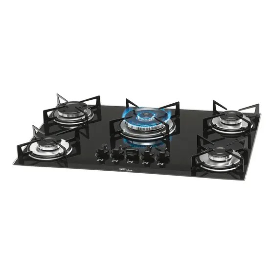 Fogão Cooktop Fischer 5 Bocas Tripla Chama 1743-5733 Preto