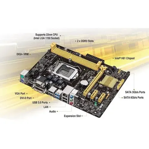 Placa Mae Asus H81m-e Dvi/vga Lga 1150 Ddr3 Intel