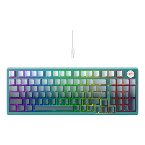 Teclado Gamer Havit Kb899l Mecânico Rgb Verde