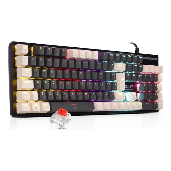 Teclado Mecânico Gamer Switch Red Led Rainbow Anti Ghosting