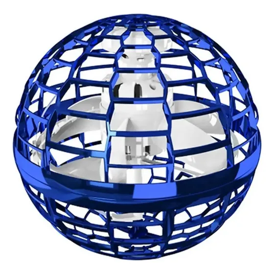 Bola Drone Voadora Led Hand Spinner Com Controle Infantil Cor Azul