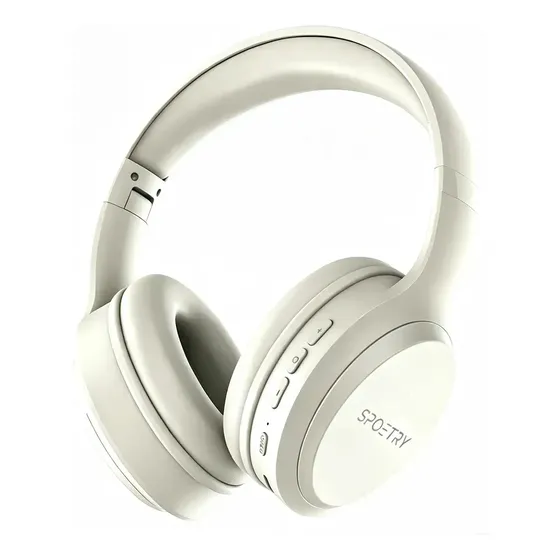 Headset SPOETRY M16 Sem Fio Bluetooth com Cancelamento de Ruído e Microfone Branco