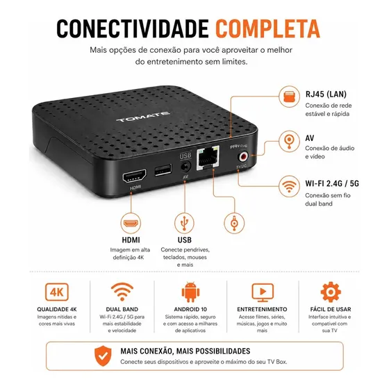Tv Box Smart Mcd-125 Android 10 4k Com Controle De Voz Tv Box Smart Mcd-125 Android 10 4k Com Controle De Voz