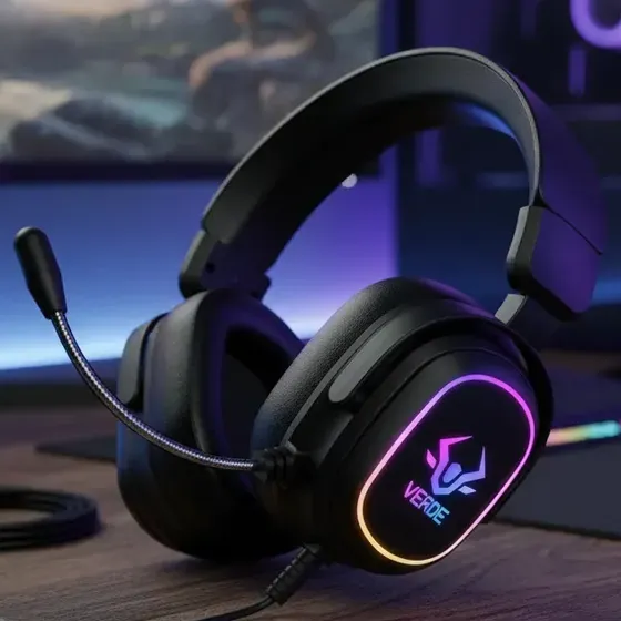 Headset Gamer Com Microfone, Rgb E Audio Estereo,Cancelamento De Ruido, Conexao Fio, Compativel Com Pc,Notebook, Mac, Ps4, Ps5, Psp E Xbox One Antigo