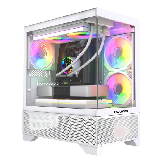 Gabinete Gamer DRAVEN M-ATX Branco Vidro Temperado para até 7 Coolers
