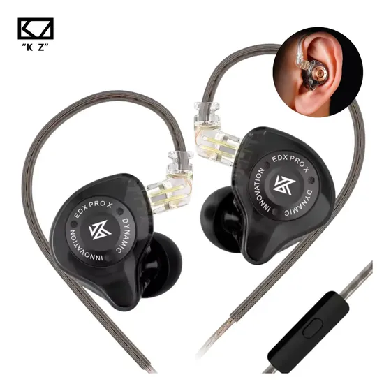Fone De Ouvido Kz Edx Pro X Preto Gamer Reunião Musica Com Microfone