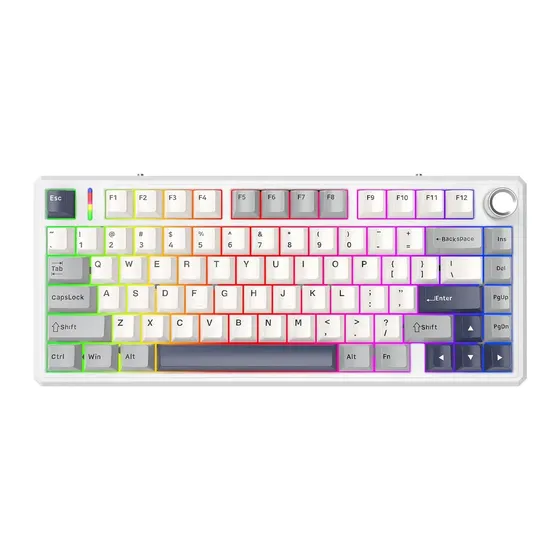 Teclado Mecânico Gamer Fire Phoenix BK-F75 PRO Sem Fio Hotswap, 75% c/ Bluetooth e RGB, Switch Pink Gold Teclado Mecânico Gamer Fire Phoenix BK-F75 PRO Sem Fio Hotswap, 75% c/ Bluetooth e RGB, Switch Pink Gold