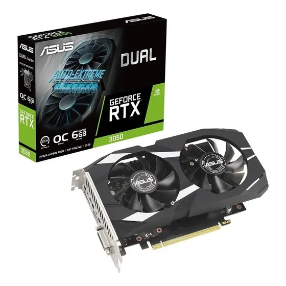 Placa De Vídeo Rtx 3050 Asus 6g Dual Oc Gddr6 6gb