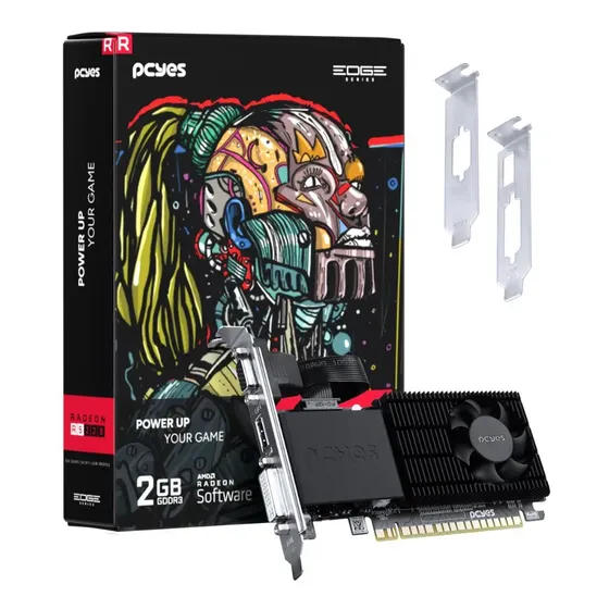 PLACA DE VIDEO Gpu PcYes Radeon R5 220 2gb Ddr3 64 Bits Série Edge Low Prof