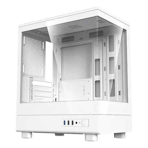 Gabinete Gamer Aquario Mid Tower Aigo Darkflash Branco com Painel Vidro