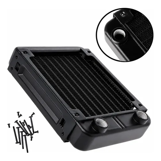 Radiador 120mm Para Water Cooler Custom G1/4 + 8 Parafusos