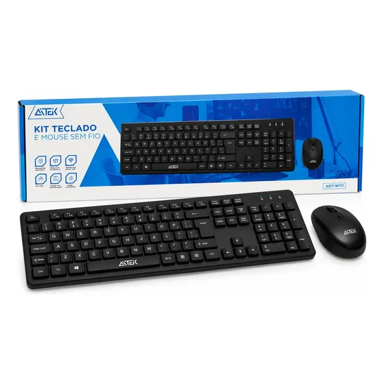 Kit Teclado E Mouse Sem Fio 2.4g Usb Ergonômico E Silencioso