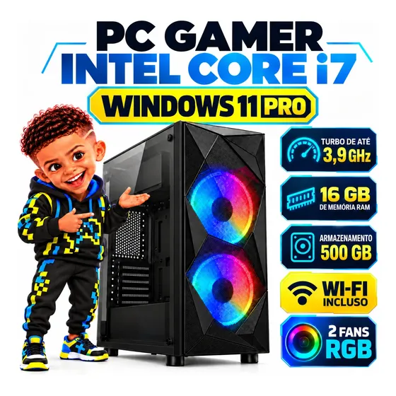 Pc Gamer Intel Core I7 3,9ghz 16gb 500gb Wifi Windows 11 Rgb