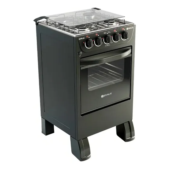 Fogão 4 Bocas New Sirius Plus Braslar Cor Preto