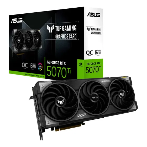 Placa De Vídeo Asus Rtx 5070 Ti Tuf Oc, 16gb, Gddr7, 256-bit