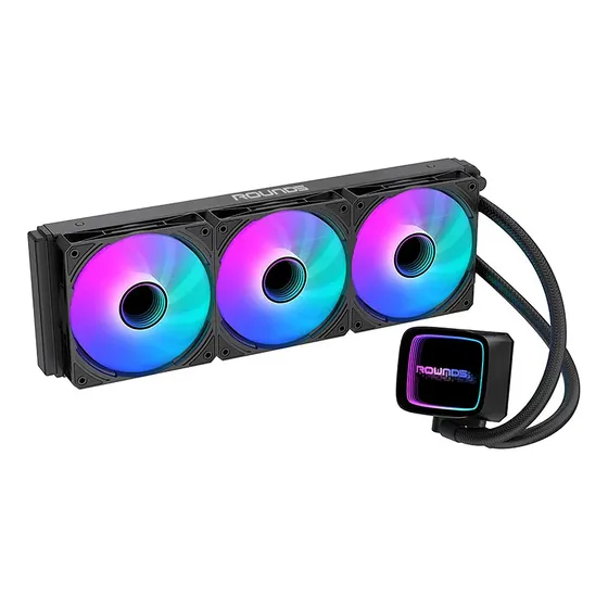 Water Cooler Round 5 Eurus Preto de 360mm Com ARGB Para CPU