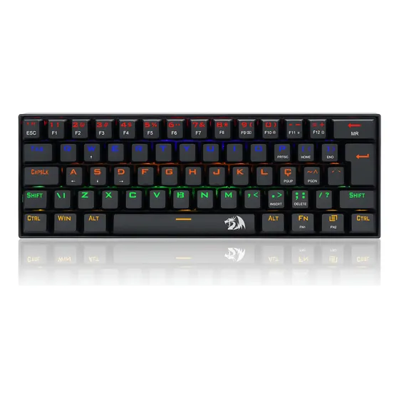 Teclado Mecânico Redragon Lakshmi Rainbow Switch Red K606r