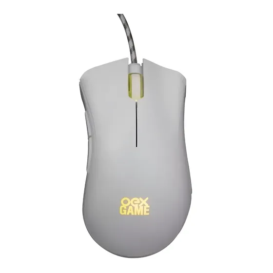 Mouse Gamer OEX Boreal MS319 Branco Óptico 7200DPI USB com LED e Macro