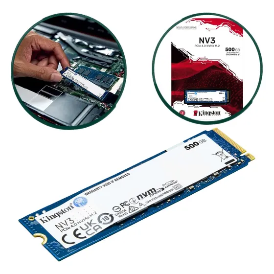Ssd M.2 Kingston Nv3 500gb Nvme Pcie 4.0 - Snv3s/500g
