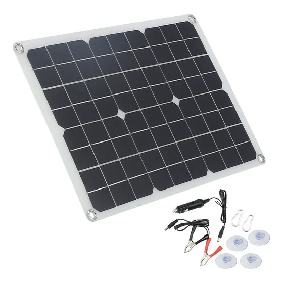 Painel Solar 20w 18v Usb Portátil Bateria Para Carro