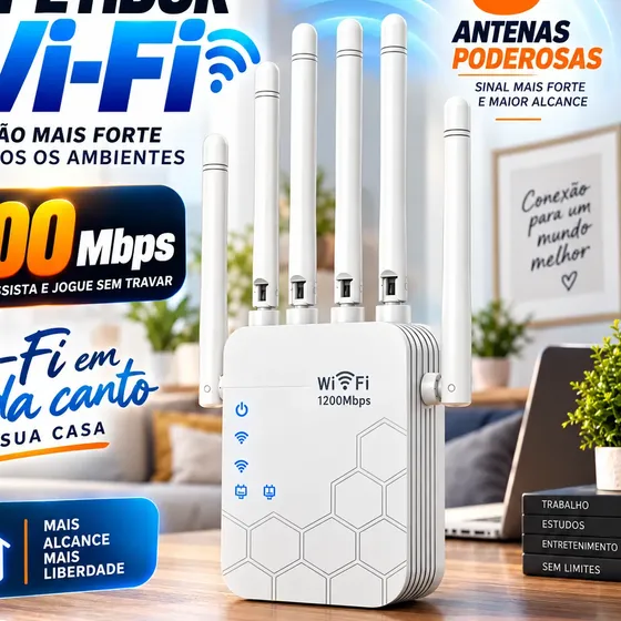 Repetidor Sinal Wifi Gigab 1200mb 2.4g Dual Band Wireles 6an