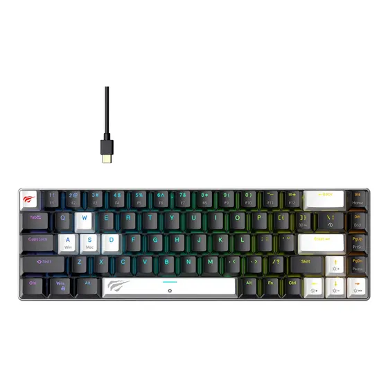 Teclado Mecânico Gamer Havit Kb906l Rgb Switch Magnético 65% Preto Inglês Us Teclado Mecânico Gamer Havit Kb906l Rgb Switch Magnético 65% Preto Inglês Us