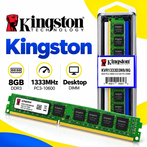 Memória Ram Kingston 8gb Ddr3 1333mhz Para Desktop Memória Ram Kingston 8gb Ddr3 1333mhz Para Desktop