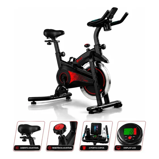 Bicicleta Bike Ergométrica Inércia 13kg Fitness Spinning