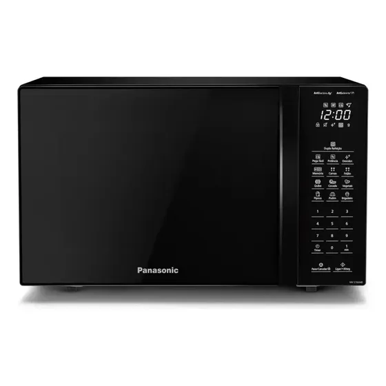 Microondas Panasonic Nn-st66nbru Black Glass 34l Dupla Refei