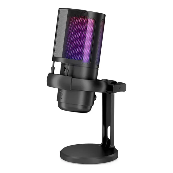 Microfone Condensador Para Jogos Me6p Rgb Para Podcast E Pc