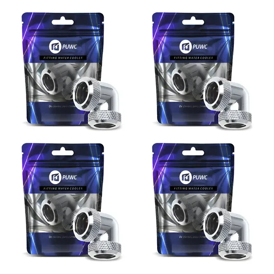 Kit 4 Fitting Curva Tubo Rigido 14mm - Water Cooler Custom