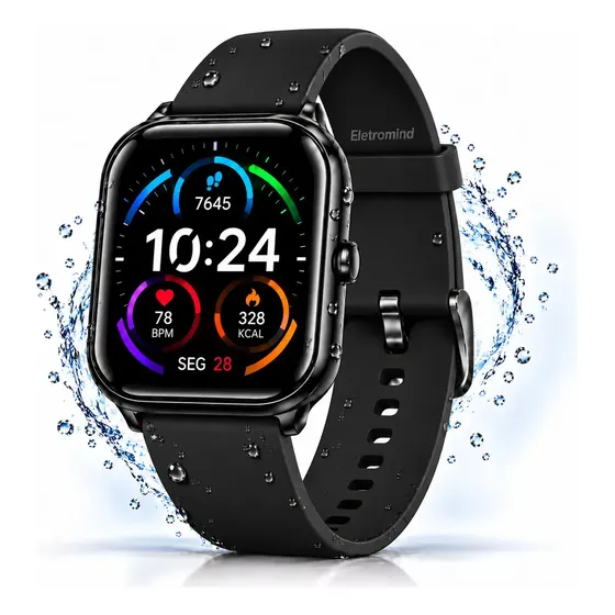 Smartwatch Relogio Inteligente Masculino Feminino À Prova D'água Bluetooth Ip68 Esportivo Notificações Chamadas Saúde Corrida Monitoramento Sono Compativel com Android e Ios Amoled Eletromind Smartwatch Relogio Inteligente Masculino Feminino À Prova D'água Bluetooth Ip68 Esportivo Notificações Chamadas Saúde Corrida Monitoramento Sono Compativel com Android e Ios Amoled Eletromind