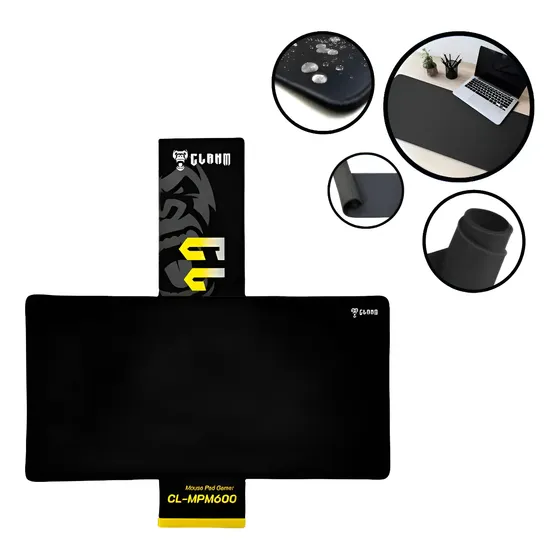 Mousepad Gamer Preto Clanm 60x30 Cm Desk Pad Alta Qualidade