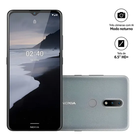 Smartphone Nokia 2.4 Nk015 Tela 6.5'' 64gb 3gb Ram Cinza - Bom (Recondicionado)