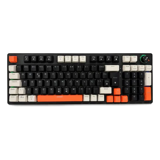 Teclado Mecânico Abnt2 Hotswap Vermelho Rgb 97 Teclas Gamer