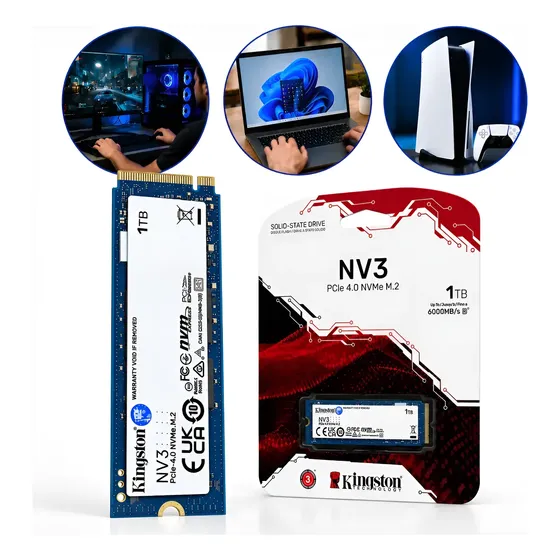 Ssd Kingston Nv3 1tb M.2 2280 Pcie 4.0 Nvme 6000 Mb/s