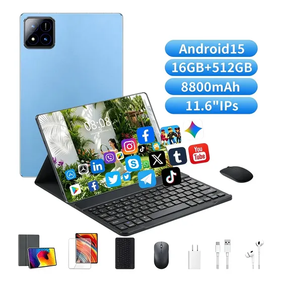 Tablet ZEENO Pad 7 Pro 512 GB com 16 GB RAM e Teclado, Android 15